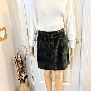 Liz Claiborne Liz Sport Green Corduroy Skirt